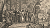 Der Kupferstich zeigt in einer Gesamtkomposition Ausschnitte aus der Geschichte der Dänisch-Halleschen Mission mit dem Gründungsmissionar Bartholomäus Ziegenbalg im Zentrum. 