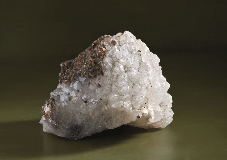  Quartz crystals overgrown with ore