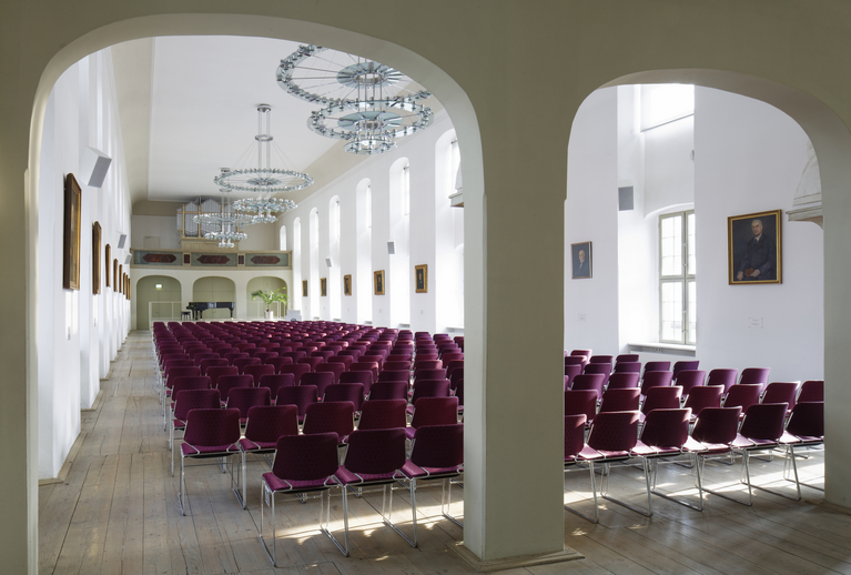 Interior view of the impressive Freylinghausen Hall