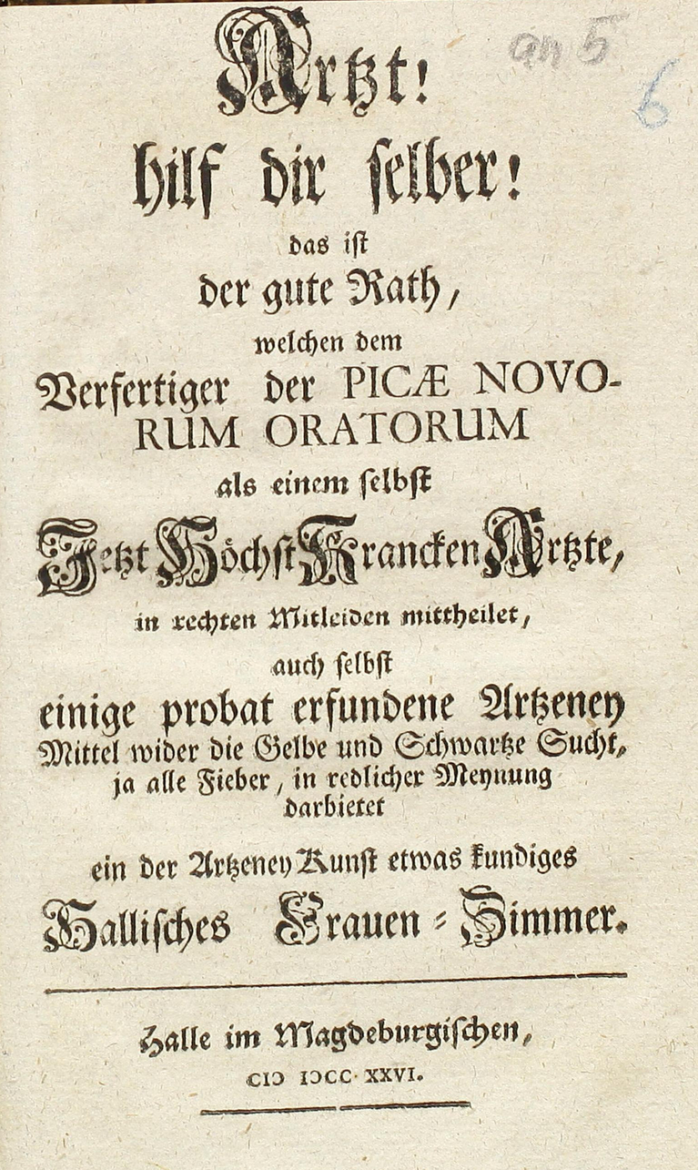 Title page of "Arzt! Hilf dir selber!" 