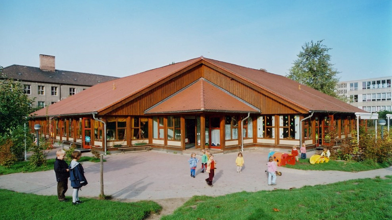 View of the the Kindertagesstätte August Hermann Francke opened at the beginning of the 1990s.