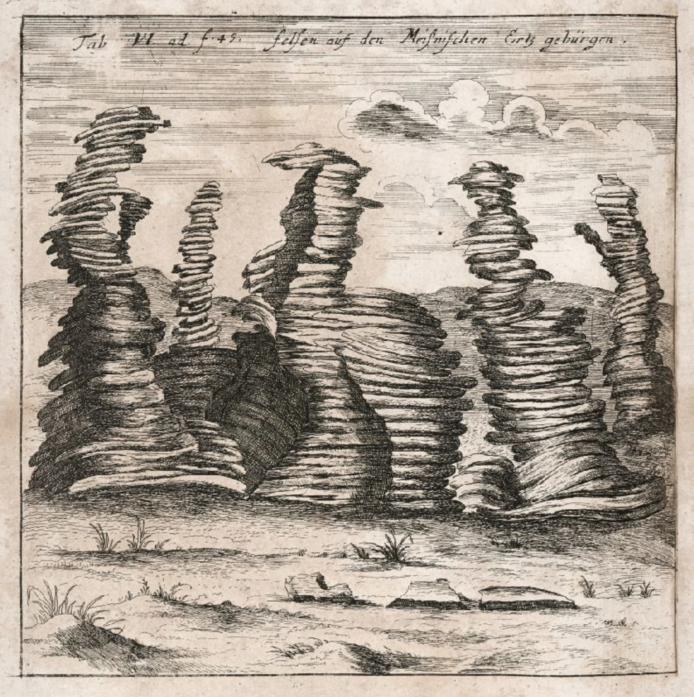 Säulenförmige Felsen im Erzgebirge