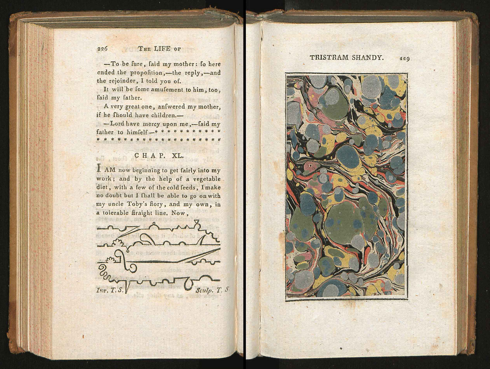 Pages from Laurence Sterne "The Life And Opinions Of Tristram Shandy".