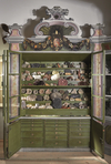 The green cabinet contains the stone collection of the Wunderkammer.